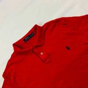 Polo Ralph Lauren Men's Red Pique Pocket Cotton Casual Polo Shirt XL Mint